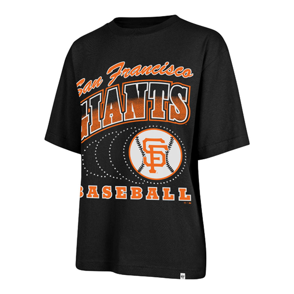 MLB San Francisco Giants Women's '47 Shimmer Shot Foundation T-Shirt - Black