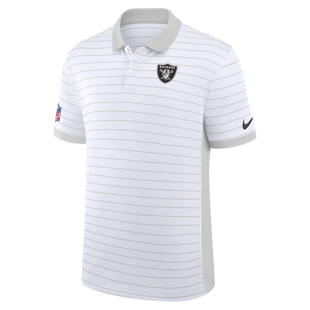 NFL Las Vegas Raiders Nike 2025 Dri-Fit Striped Polo - White
