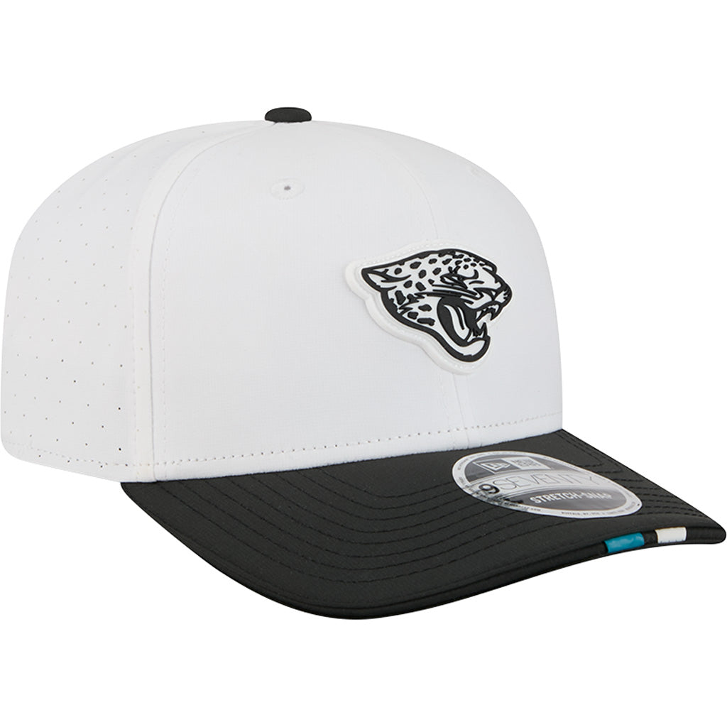 NFL Jacksonville Jaguars New Era 2025 Training 9SEVENTY Stretch-Snapback Hat - White
