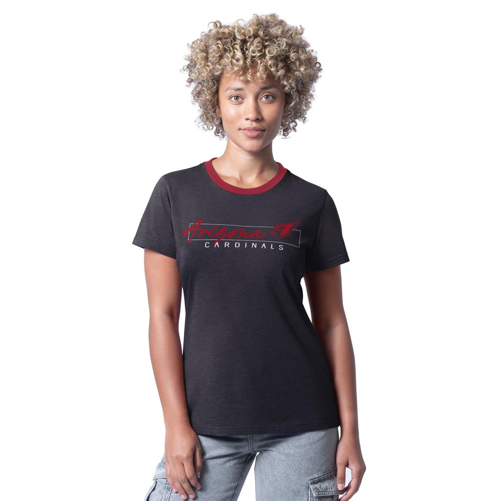 NFL Arizona Cardinals Women's Starter Main Play T-Shirt - Black