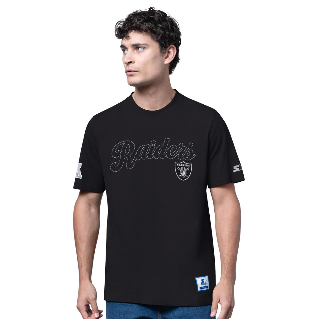 NFL Las Vegas Raiders Starter End Line Slub T-Shirt - Black
