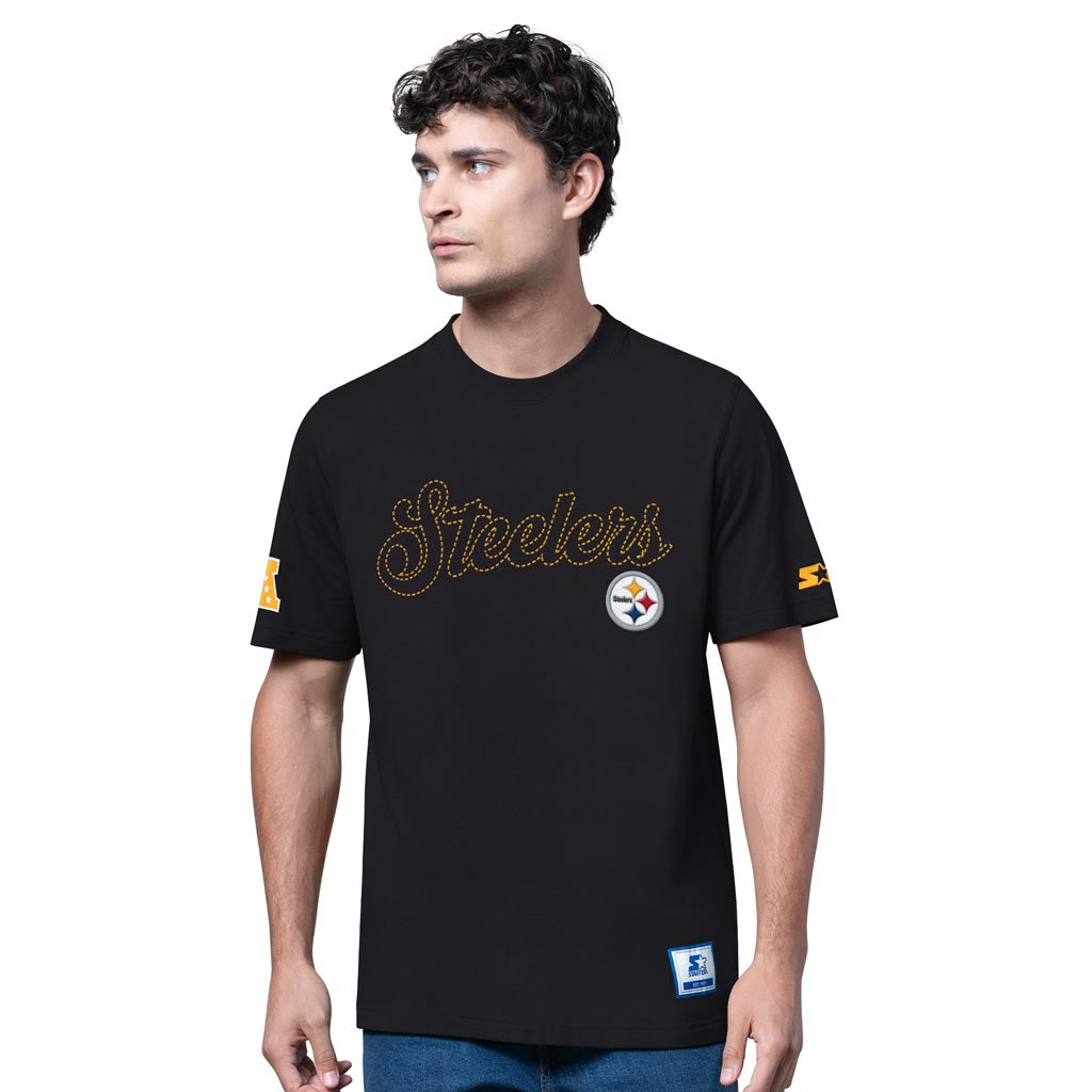 NFL Pittsburgh Steelers Starter End Line Slub T-Shirt - Black