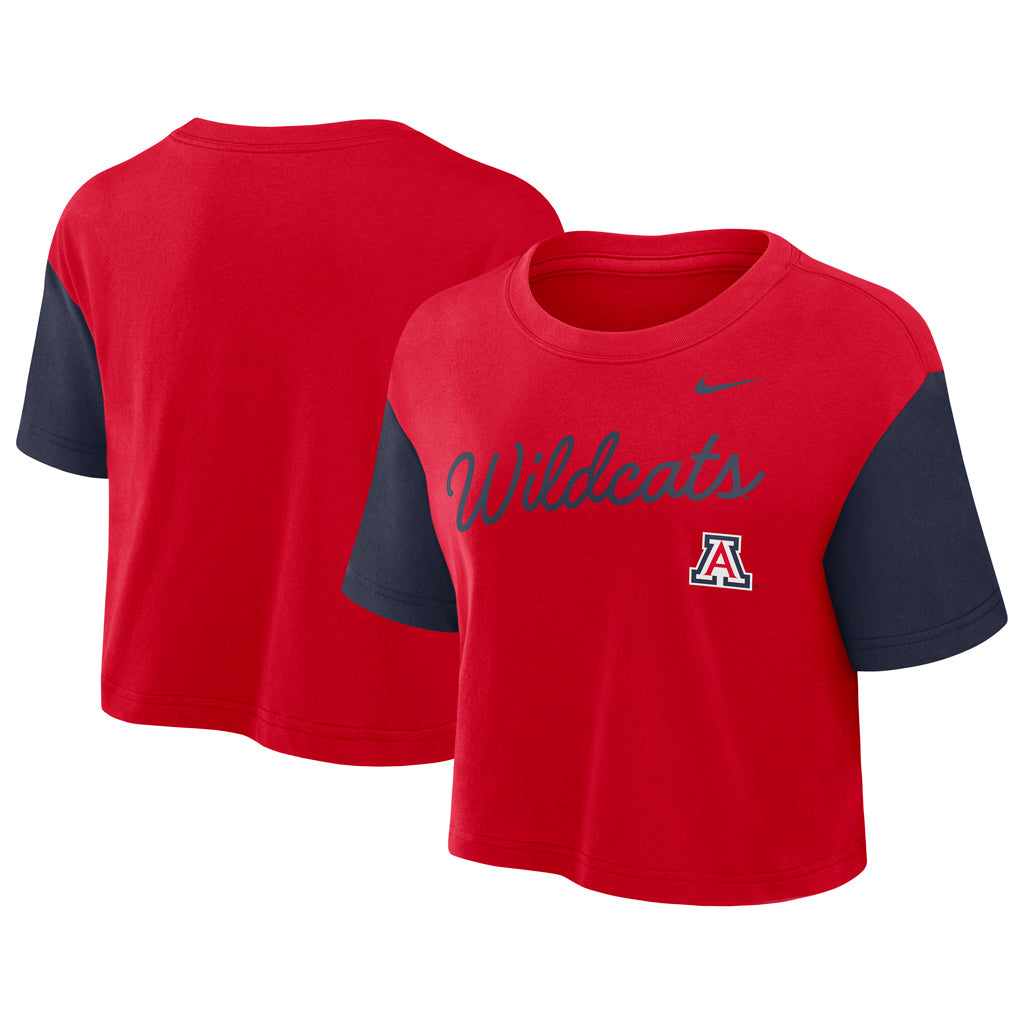 NCAA Arizona Wildcats Women's Nike Script Crop Top - Red