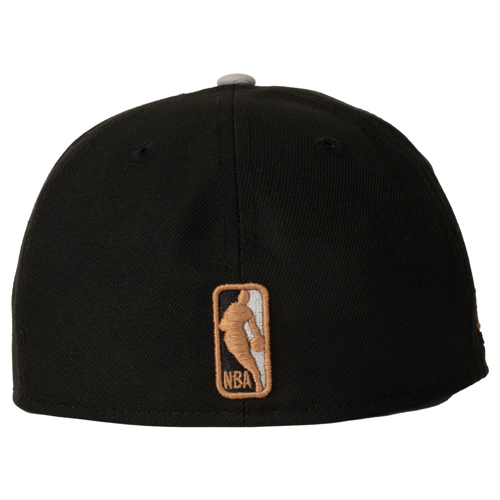 NBA Phoenix Suns New Era Gray Outline Logo 59FIFTY Fitted Hat - Black