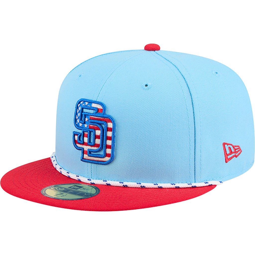MLB San Diego Padres New Era 2025 4th of July 59FIFTY Fitted Hat - Blue