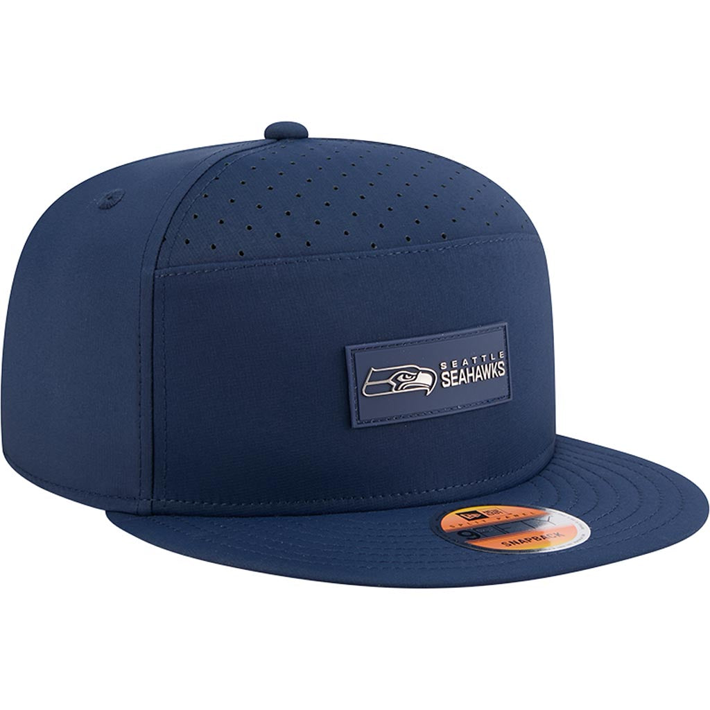 NFL Seattle Seahawks New Era 2025 Sideline 9FIFTY Split Panel Snapback Hat - Navy
