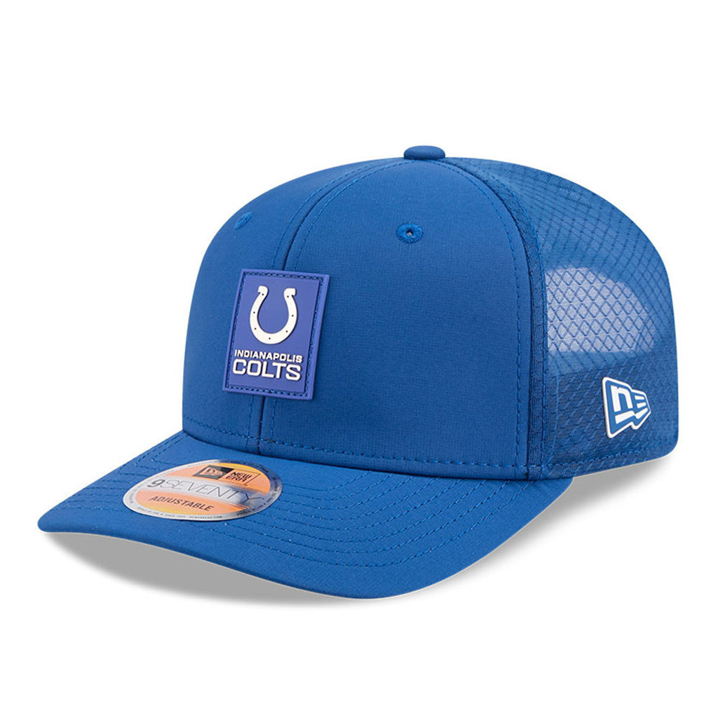 NFL Indianapolis Colts New Era 2025 Sideline 9SEVENTY Stretch-Snapback Hat - Blue