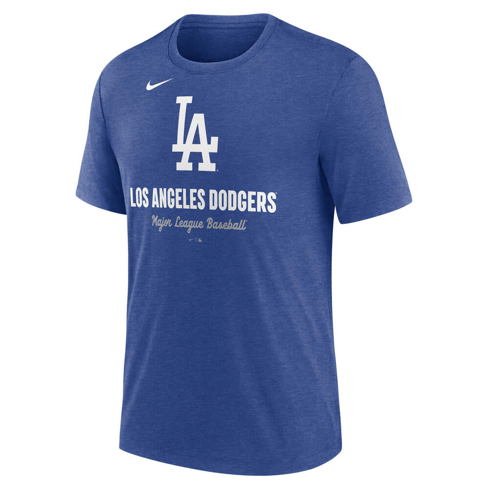MLB Los Angeles Dodgers Nike Logo Tri-Blend T-Shirt - Blue