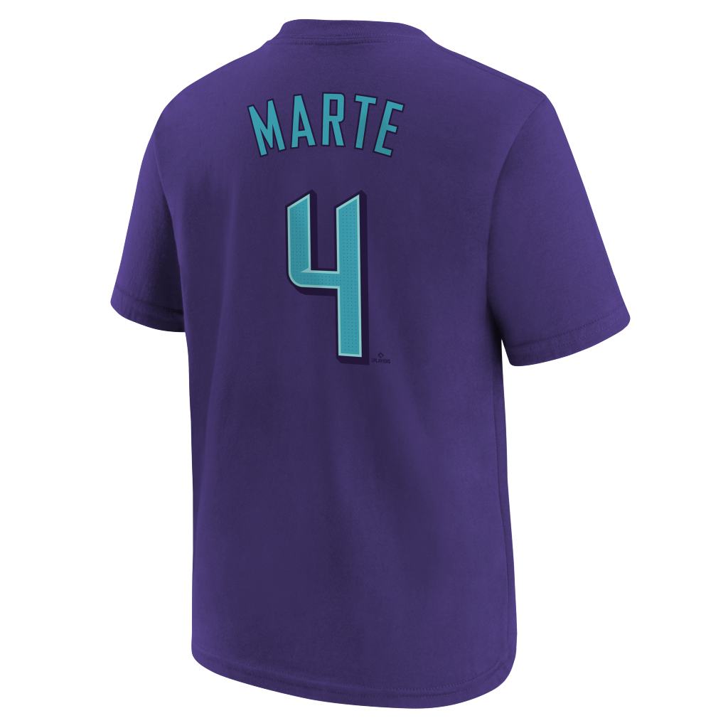 MLB Arizona Diamondbacks Ketel Marte Youth Nike 2025 City Connect Name & Number T-shirt - Purple