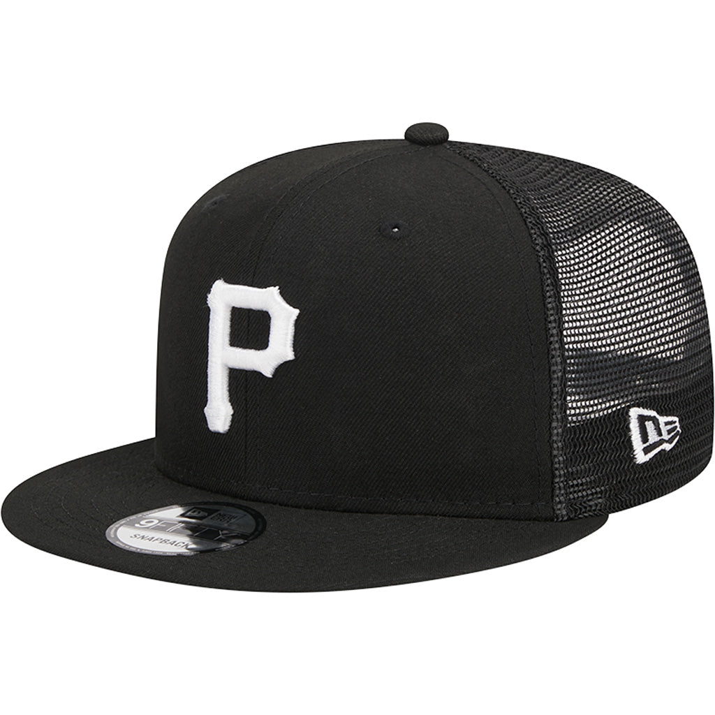 MLB Pittsburgh Pirates New Era Black & White 9FIFTY Snapback Trucker Hat - Black