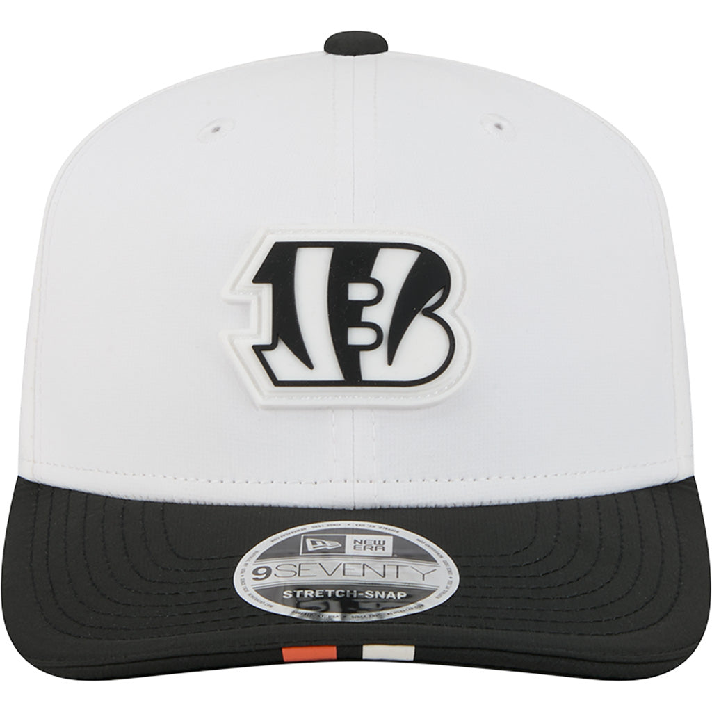 NFL Cincinnati Bengals New Era 2025 Training 9SEVENTY Stretch-Snapback Hat - White