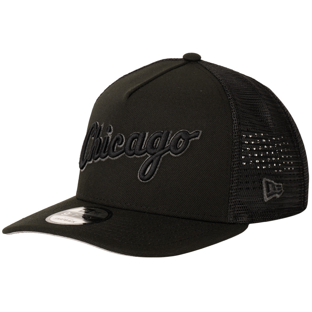 MLB Chicago White Sox New Era Black Pearl A-Frame 9FIFTY Trucker Snapback Hat