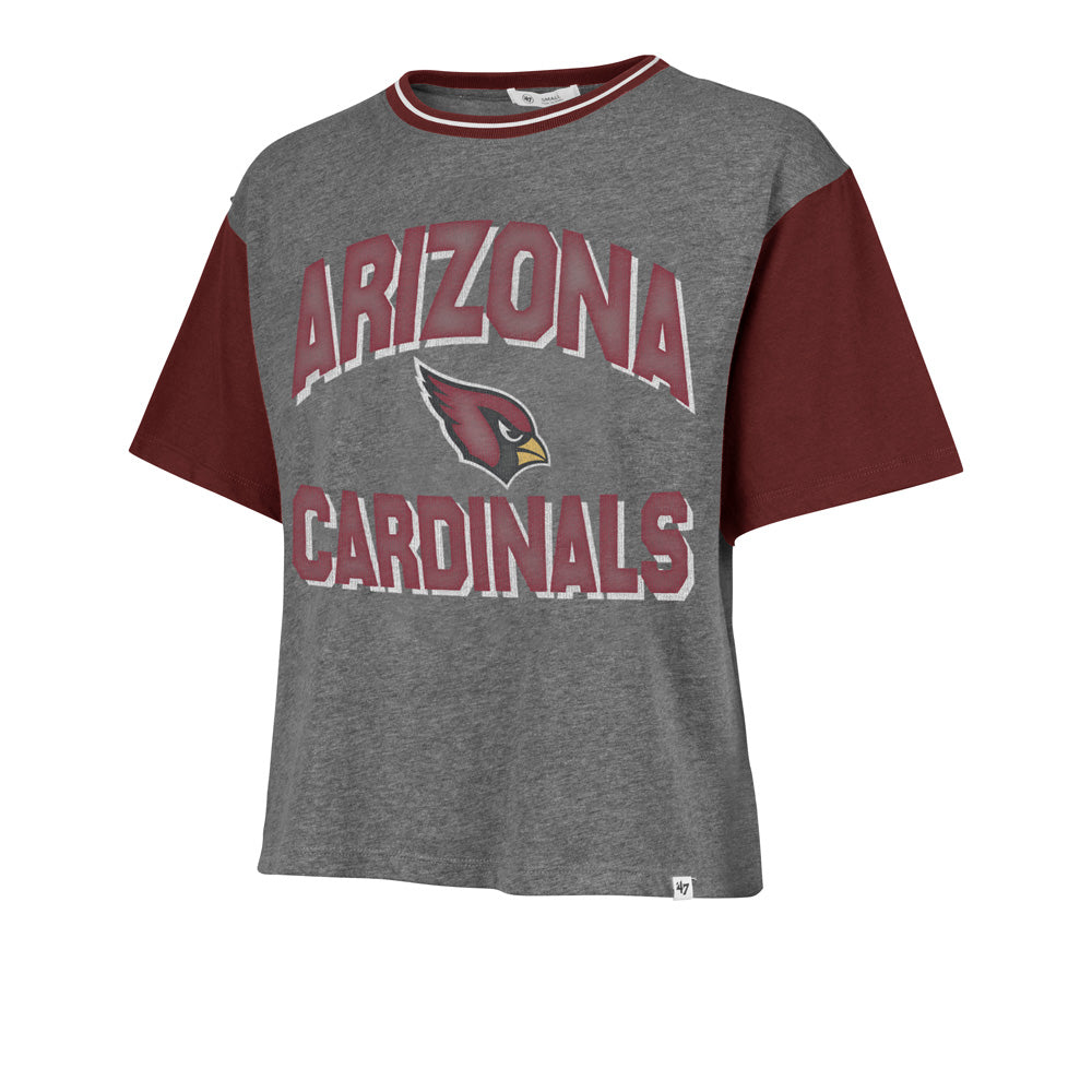 NFL Arizona Cardinals Women's '47 Clubhouse Ziggy Crop T-Shirt - Gray