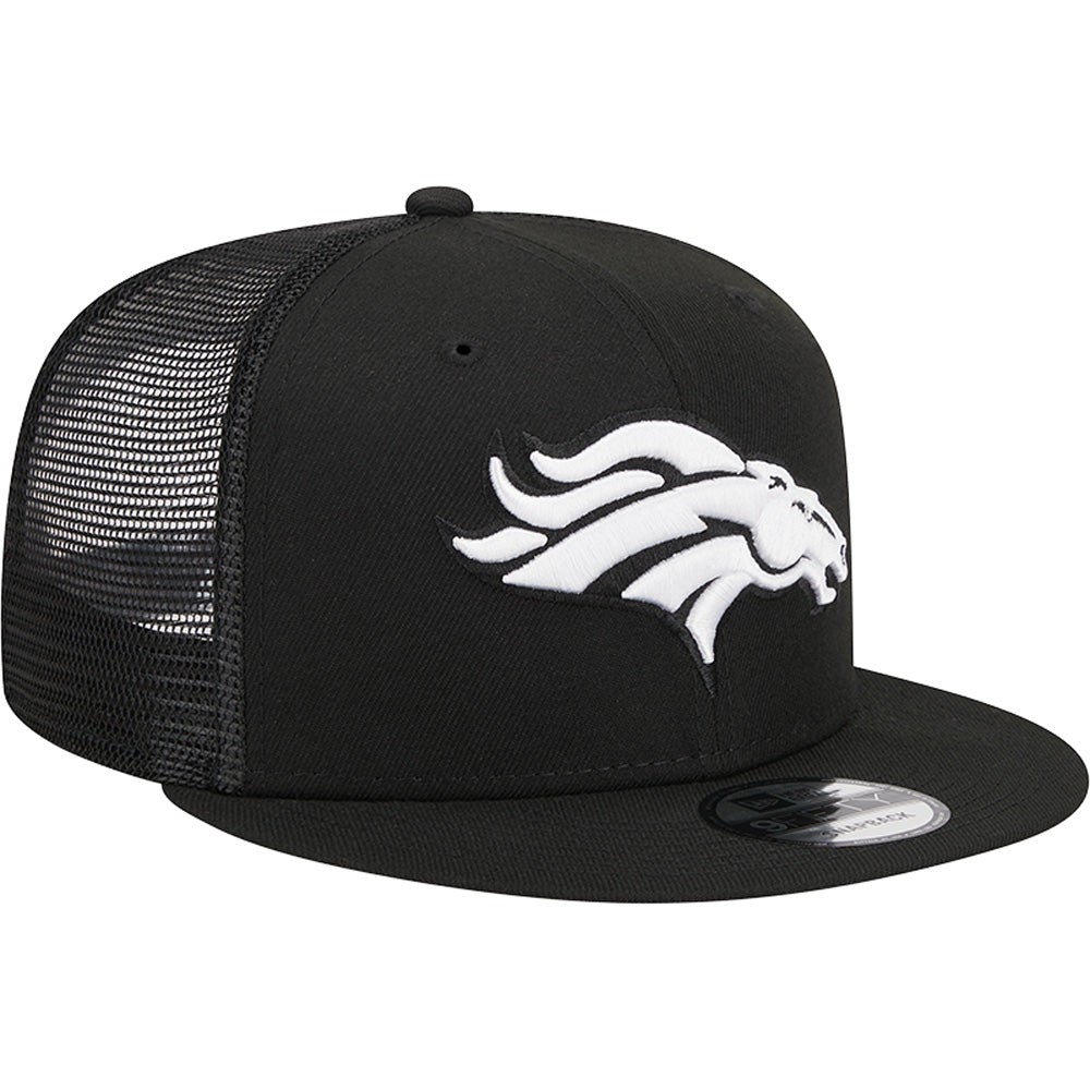 NFL Denver Broncos New Era Black & White 9FIFTY Snapback Trucker Hat - Black
