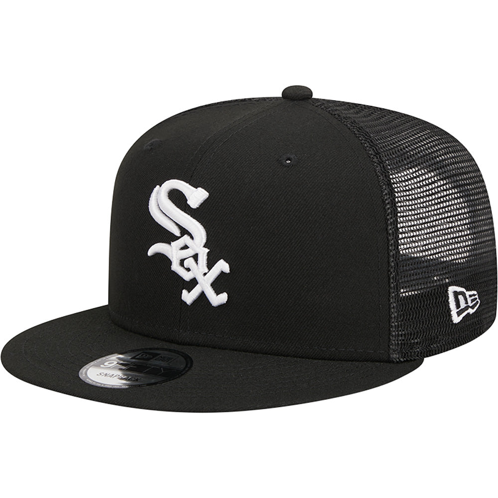 MLB Chicago White Sox New Era Black & White Trucker 9FIFTY Snapback Hat - Black