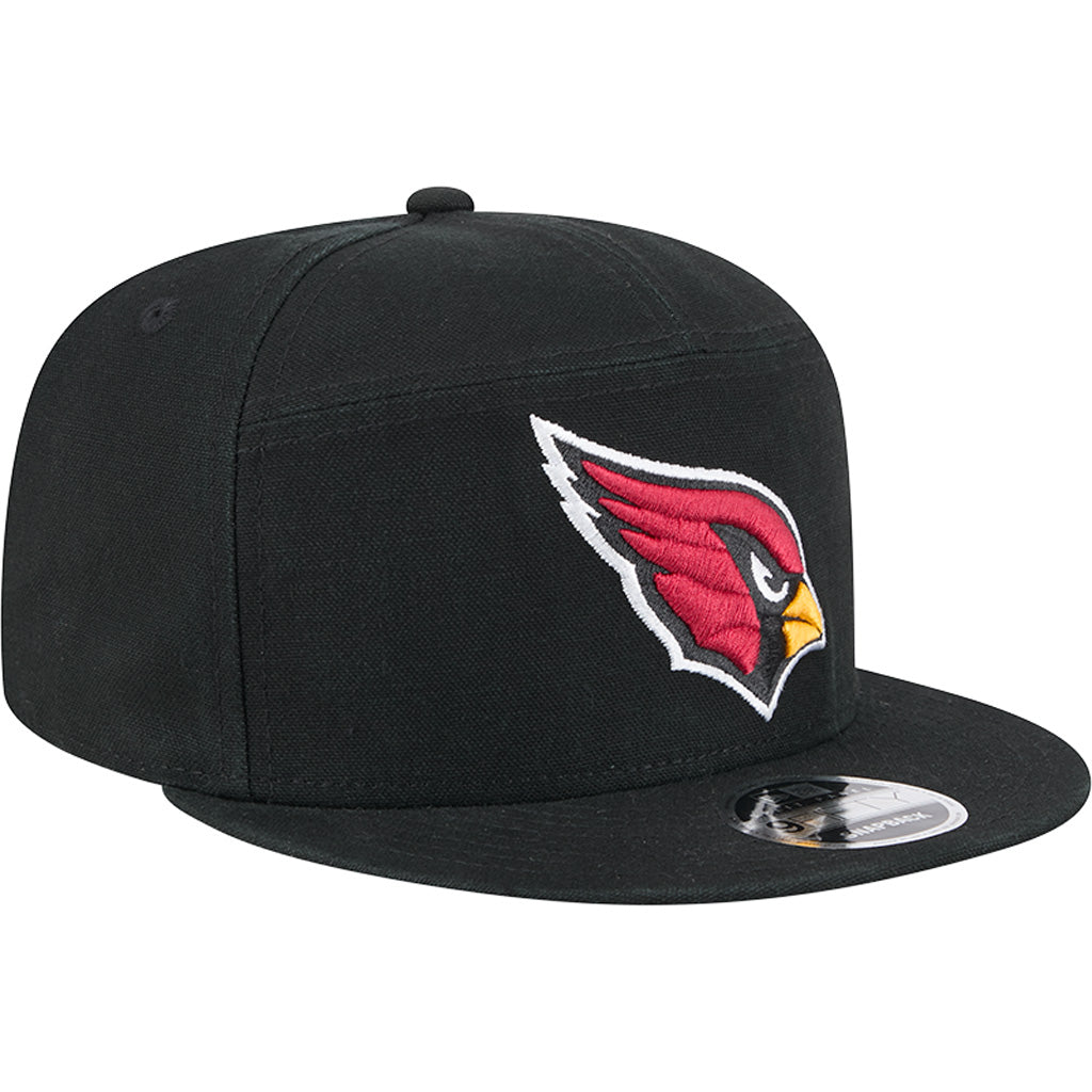 NFL Arizona Cardinals Cotton Canvas 9FIFTY Split Panel Snapback Hat - Black