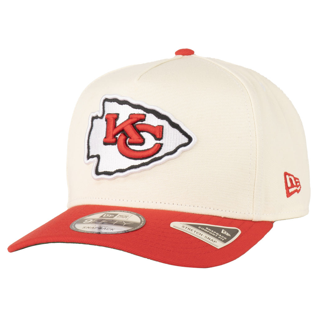 NFL Kansas City Chiefs New Era Primary Two-Tone TC 9FIFTY A-Frame Snapback Hat - Cream