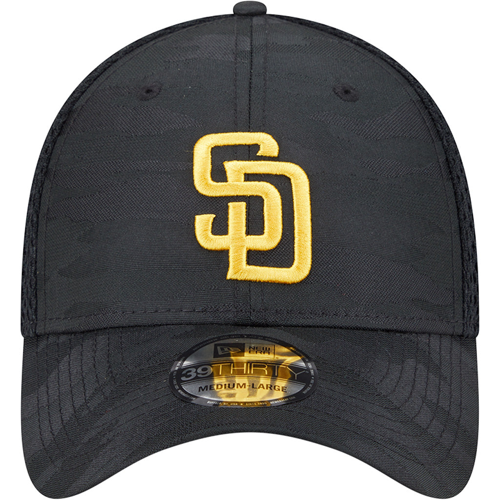 MLB San Diego Padres New Era Black Camo 39THIRTY Flex Fit Hat - Black