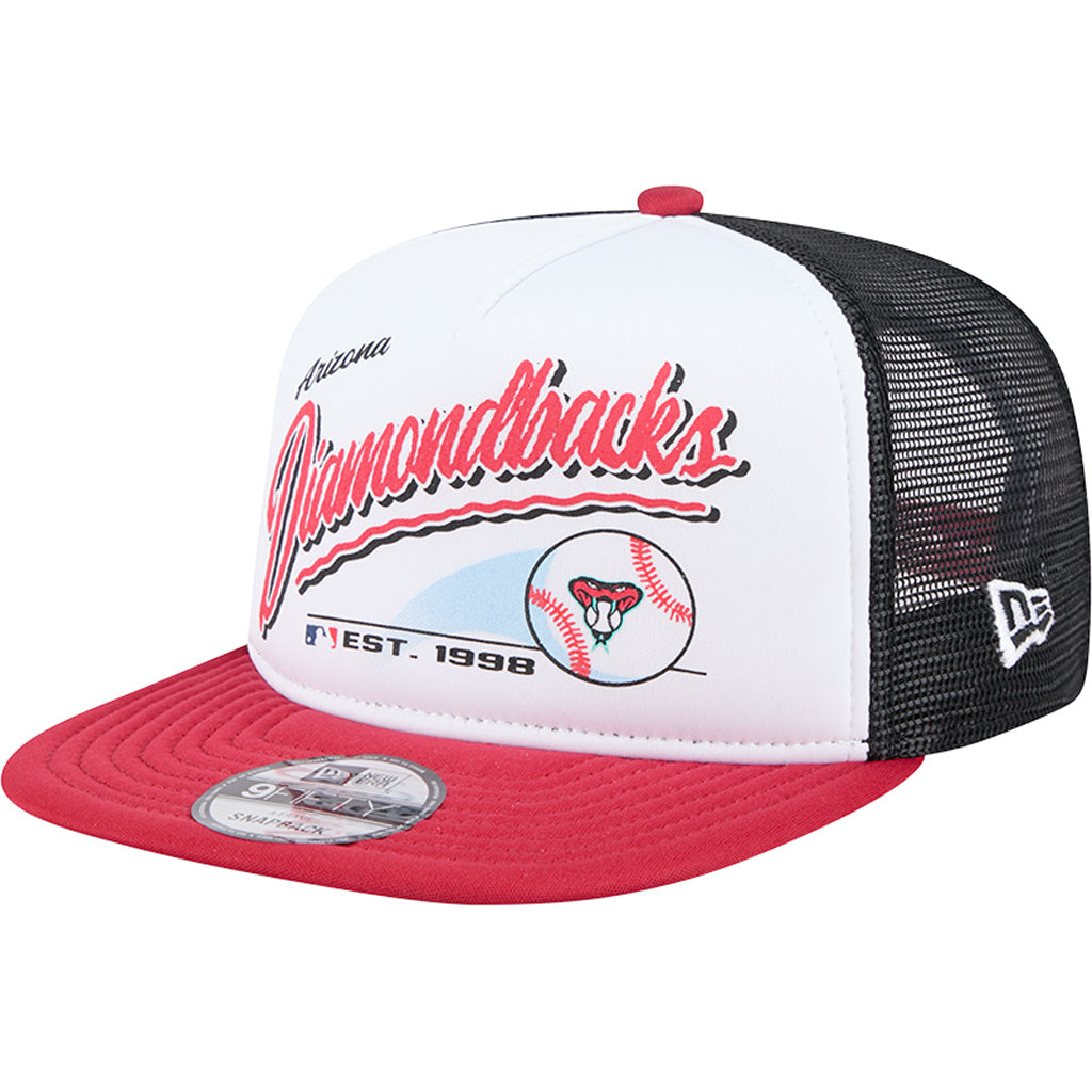 MLB Arizona Diamondbacks New Era Retro Script 9FIFTY A-Frame Snapback Hat - White