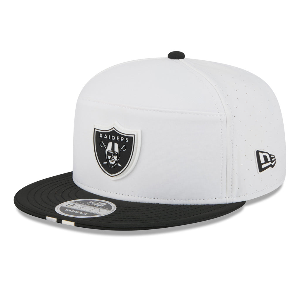 NFL Las Vegas Raiders New Era 2025 Training 9FIFTY Split Panel Snapback Hat - White