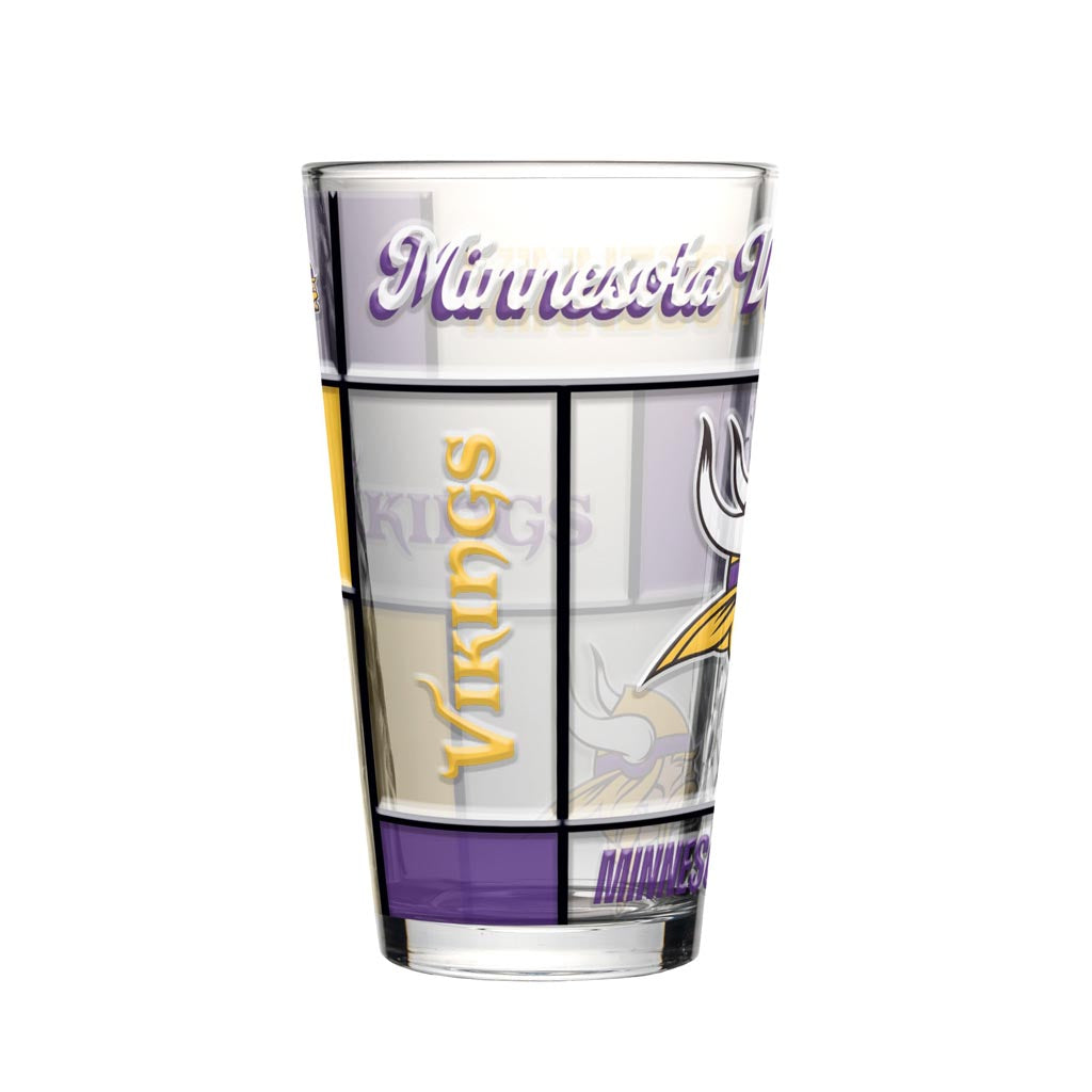 NFL Minnesota Vikings Logo Brands 16oz Quilted Pint Glass - Purple