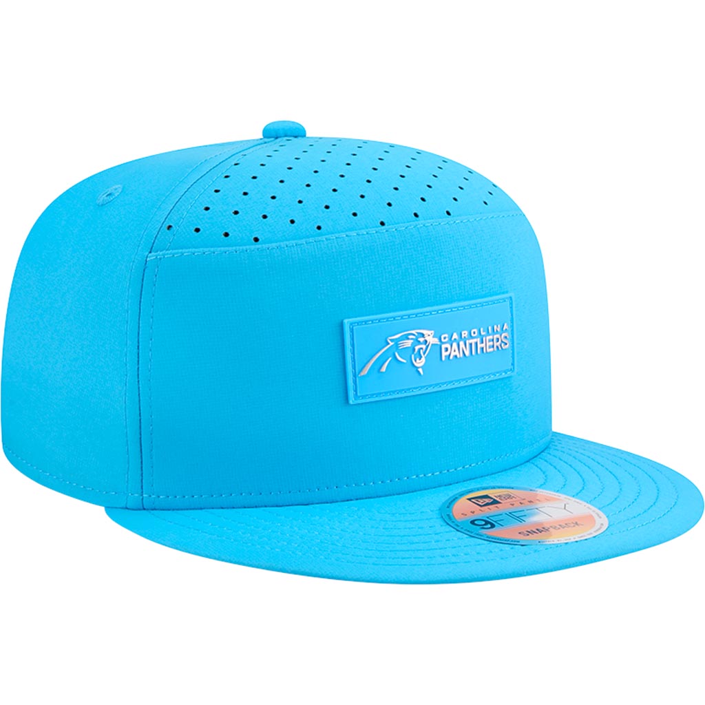 NFL Carolina Panthers New Era 2025 Sideline 9FIFTY Split Panel Snapback Hat - Blue