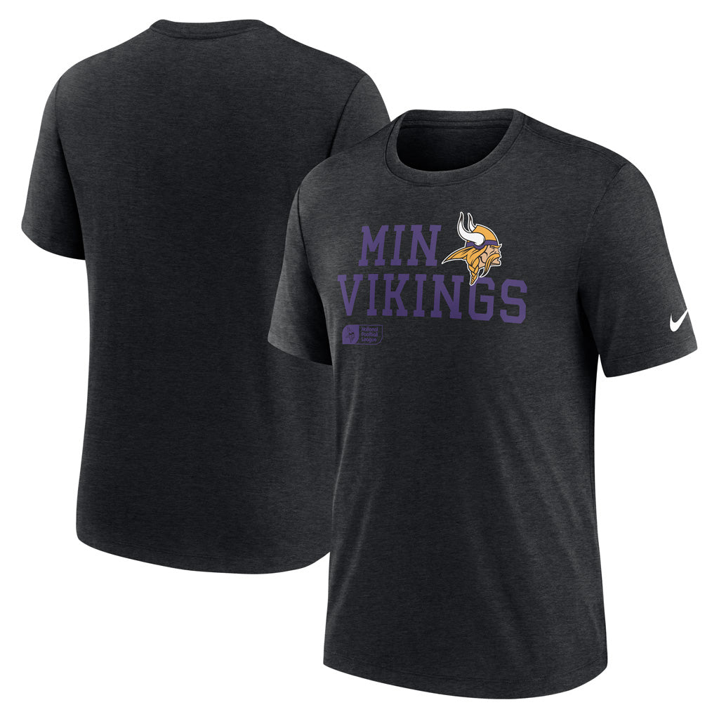 NFL Minnesota Vikings Nike Throwback Tri-Blend T-Shirt - Black