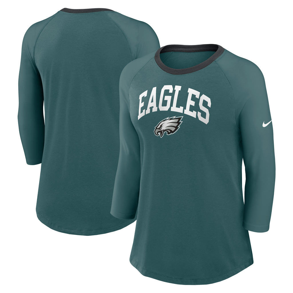 NFL Philadelphia Eagles Women's Nike Fashion 3/4 Sleeve T-Shirt - Green
