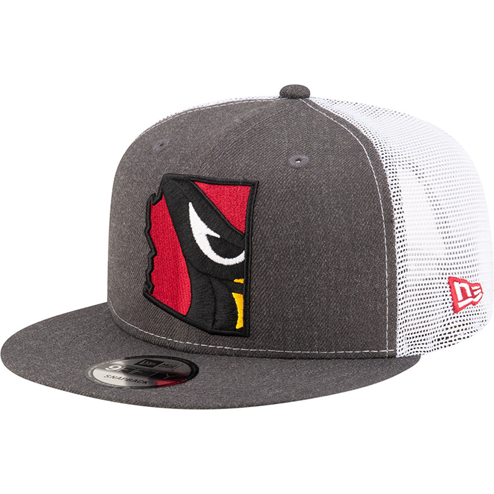 NFL Arizona Cardinals New Era Cardinal State Logo Fill Trucker 9FIFTY Hat - Heather Gray