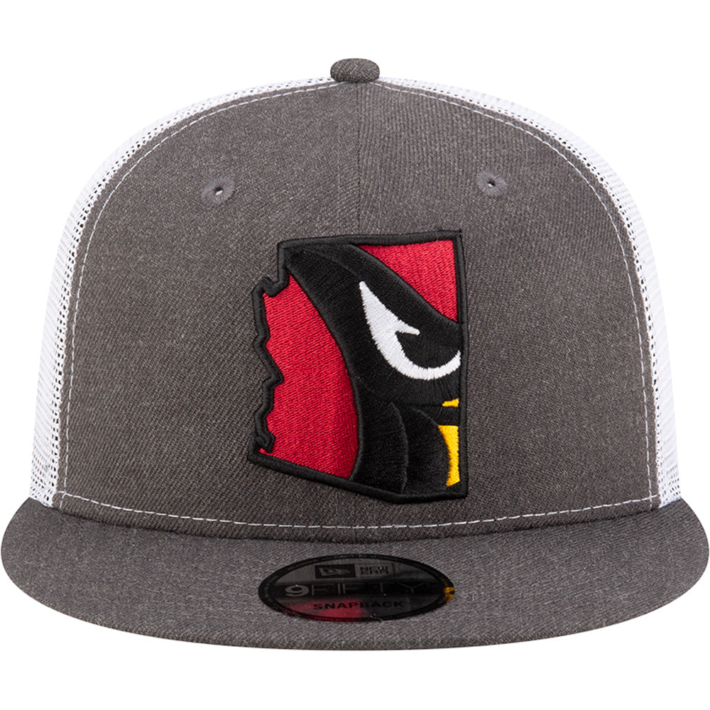 NFL Arizona Cardinals New Era Cardinal State Logo Fill Trucker 9FIFTY Hat - Heather Gray