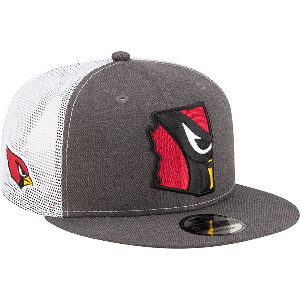 NFL Arizona Cardinals New Era Cardinal State Logo Fill Trucker 9FIFTY Hat - Heather Gray