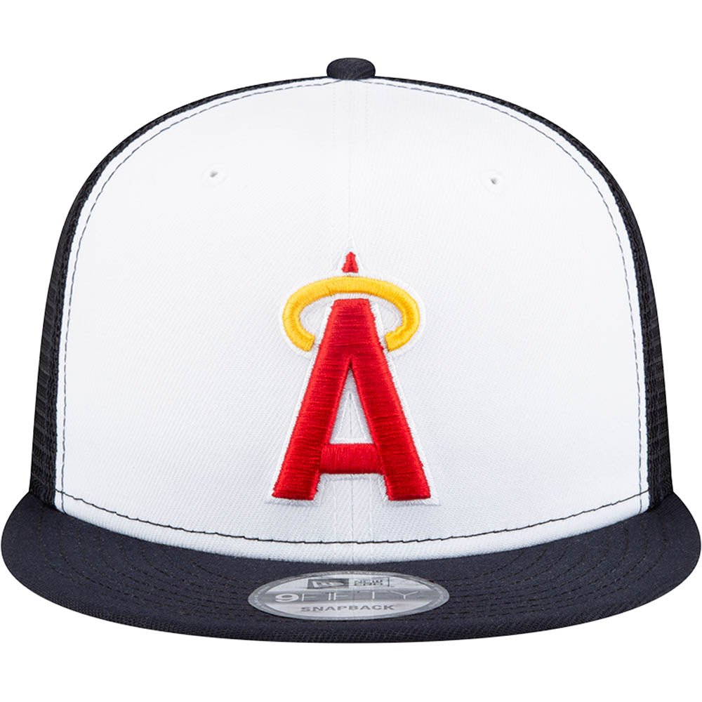 MLB Los Angeles Angels New Era White Front 9FIFTY Trucker Snapback