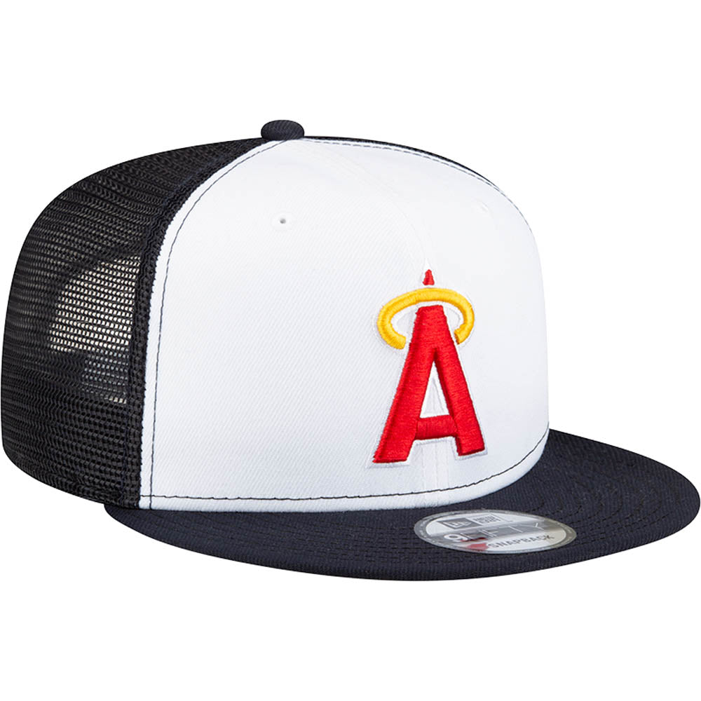 MLB Los Angeles Angels New Era White Front 9FIFTY Trucker Snapback