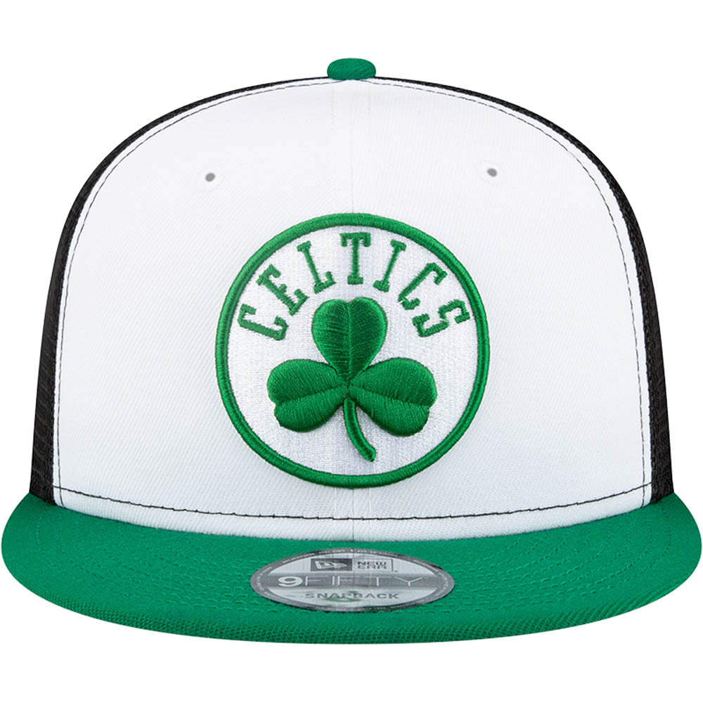 NBA Boston Celtics New Era White Front 9FIFTY Trucker Snapback