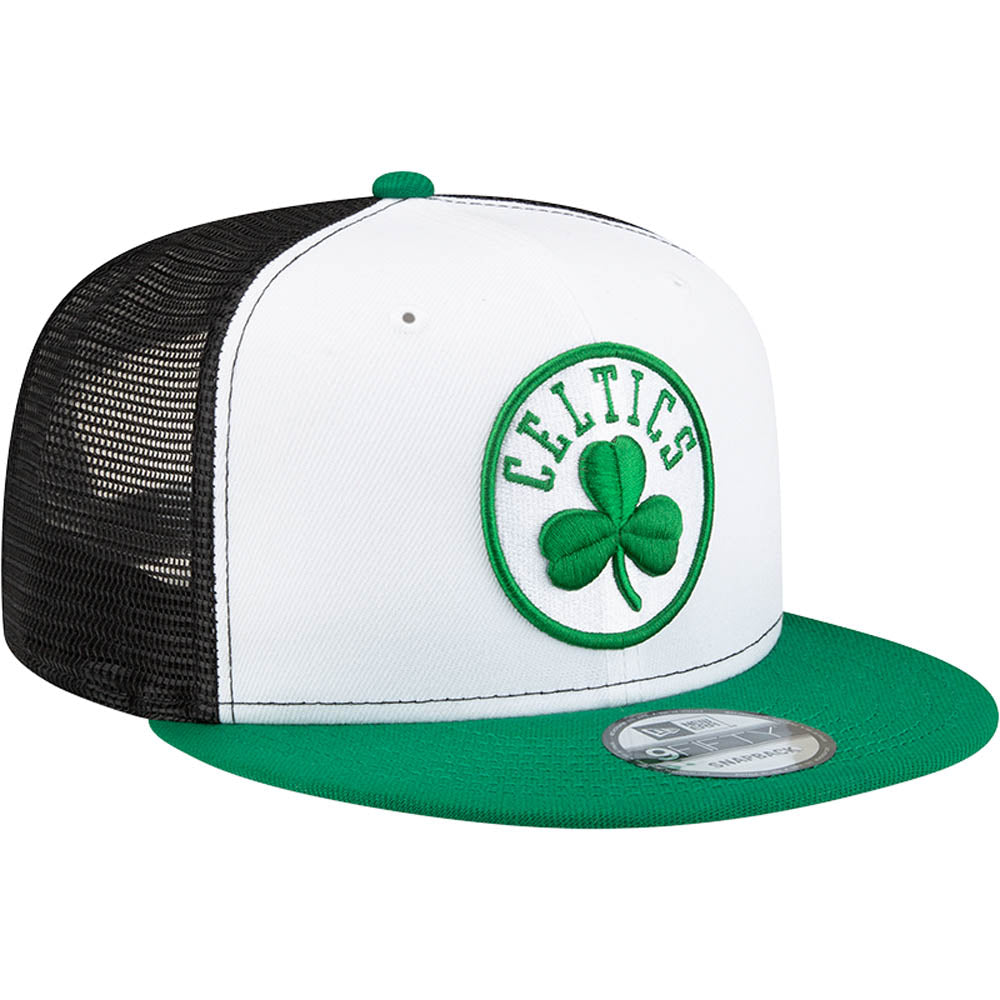NBA Boston Celtics New Era White Front 9FIFTY Trucker Snapback