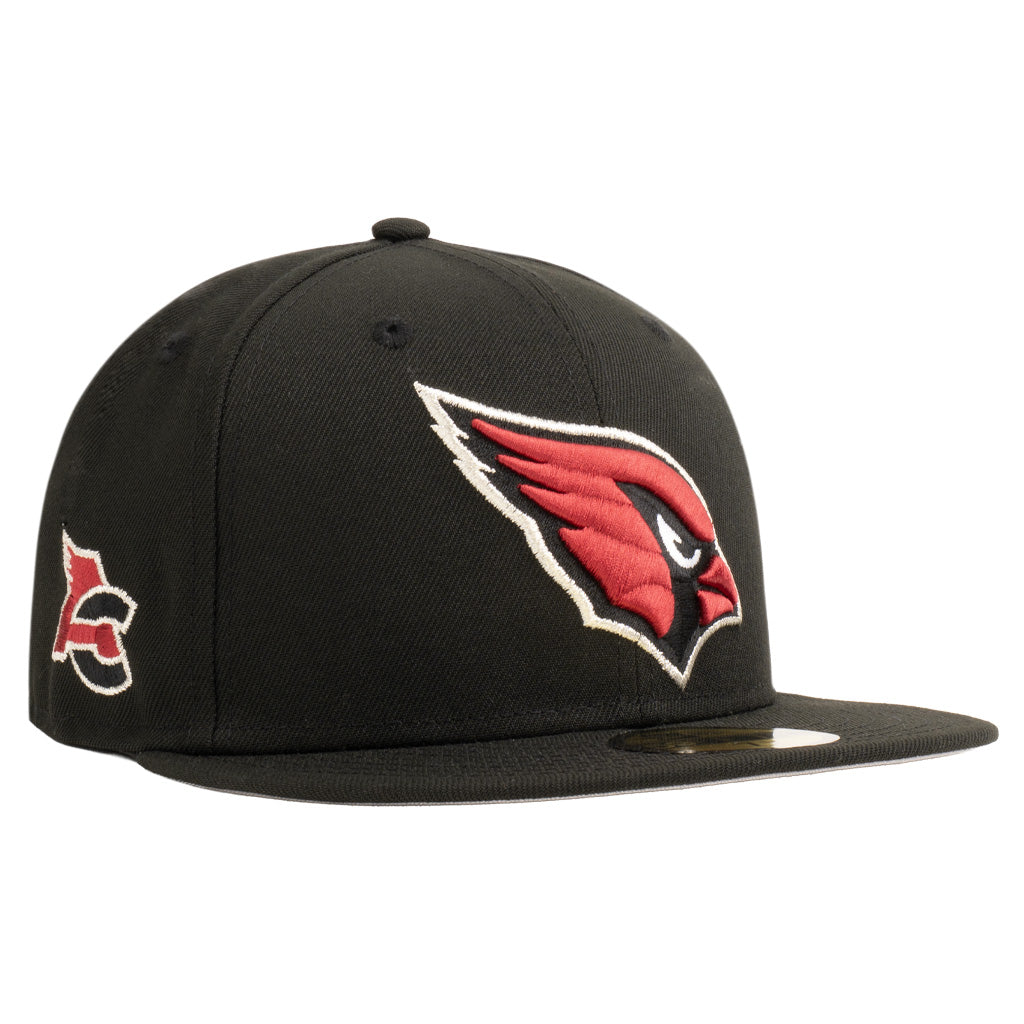 NFL Arizona Cardinals New Era Silver Outline 59FIFTY Fitted Hat - Black