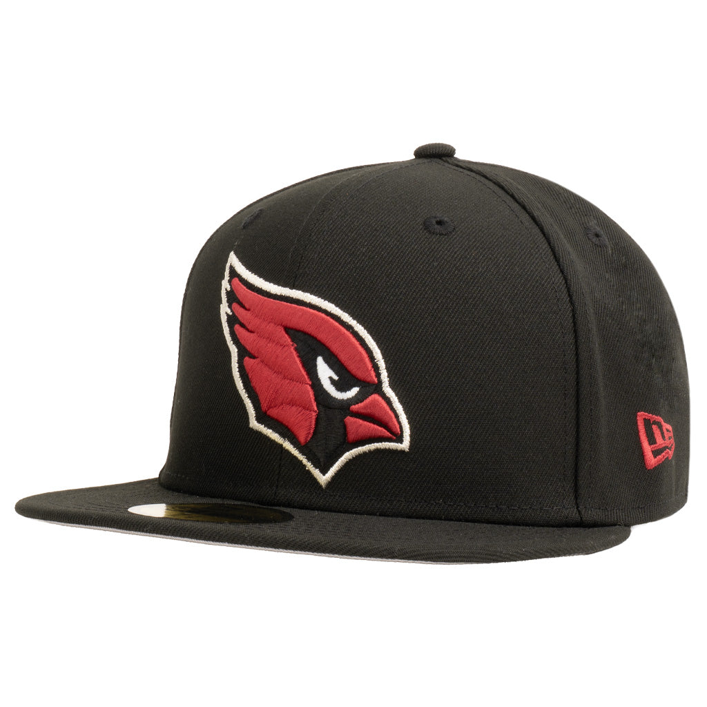 NFL Arizona Cardinals New Era Silver Outline 59FIFTY Fitted Hat - Black