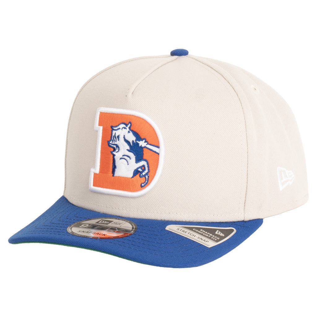 NFL Denver Broncos New Era Two-Tone Throwback Team Color Stone 9FIFTY A-Frame Snapback Hat - Stone