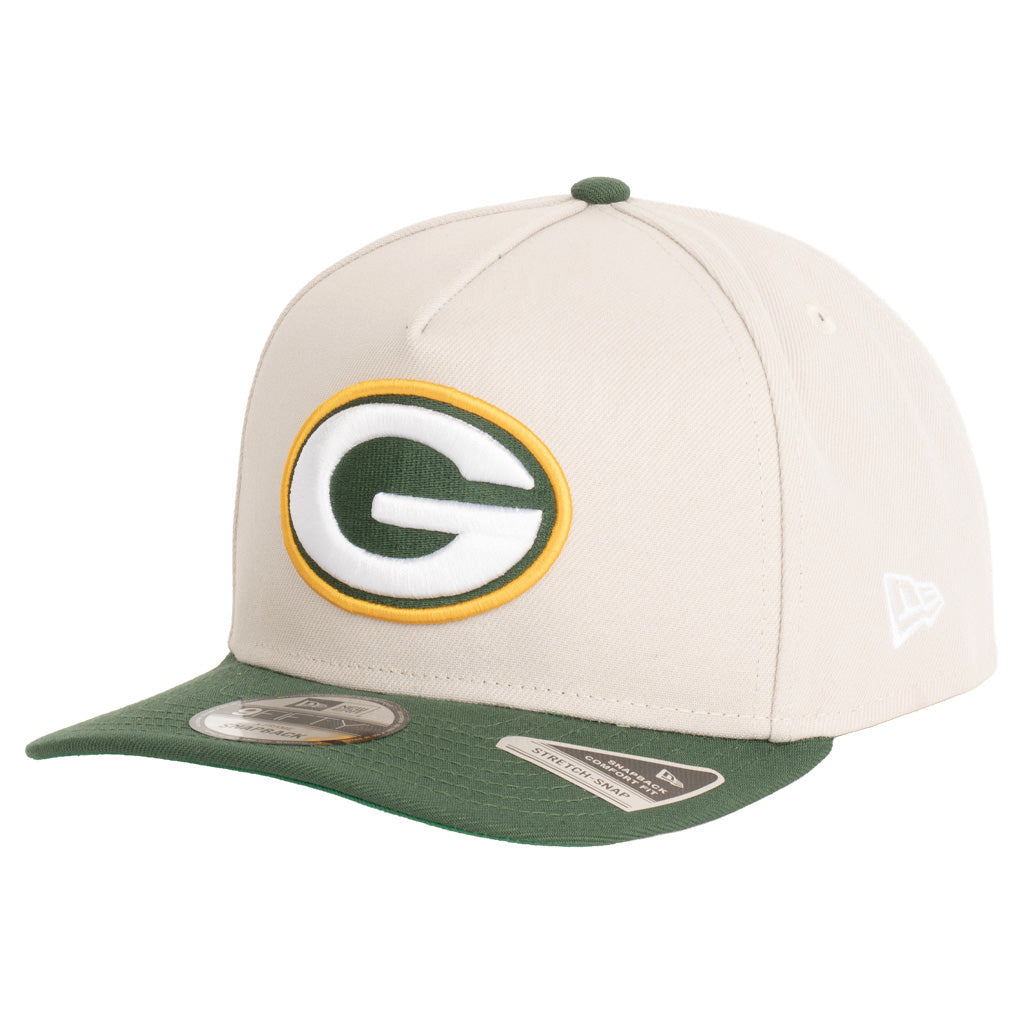 NFL Green Bay Packers New Era Two-Tone Primary Team Color Stone 9FIFTY A-Frame Snapback Hat - Stone