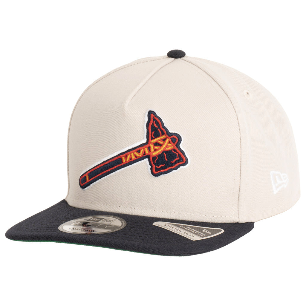 MLB Atlanta Braves New Era Two-Tone Throwback Team Color Stone 9FIFTY A-Frame Snapback Hat - Stone