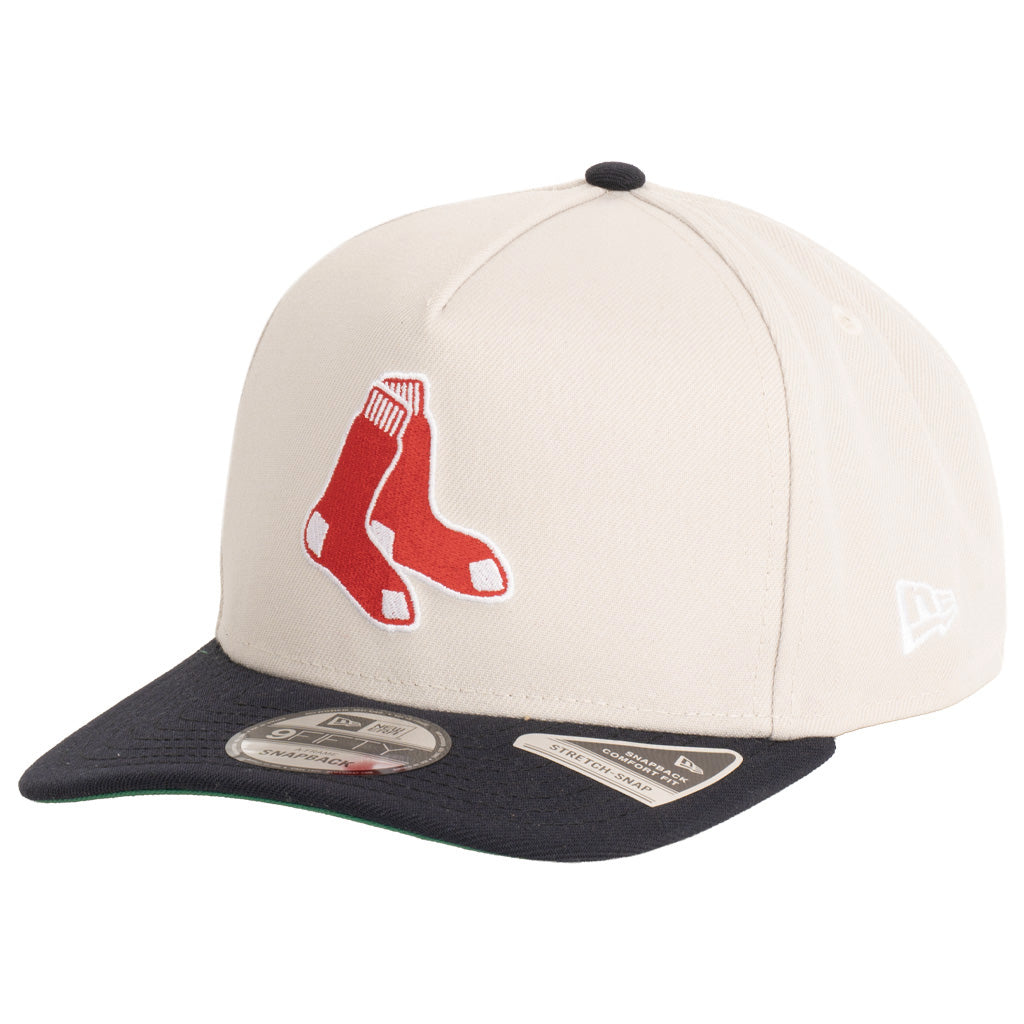 MLB Boston Red Sox New Era Two-Tone Alternate Team Color Stone 9FIFTY A-Frame Snapback Hat - Stone