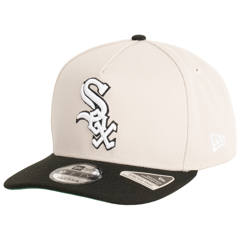 MLB Chicago White Sox New Era Two-Tone Primary Team Color Stone 9FIFTY A-Frame Snapback Hat - Stone