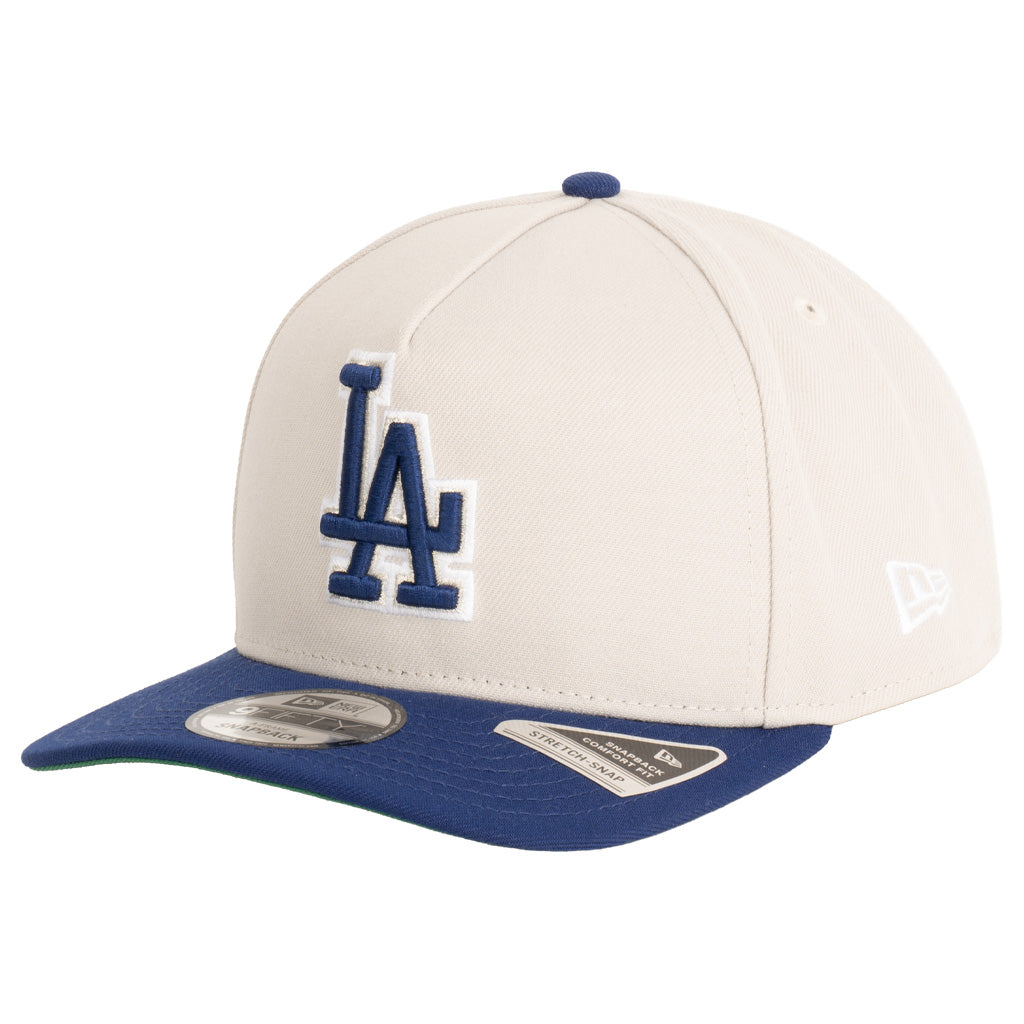 MLB Los Angeles Dodgers New Era Two-Tone Primary Team Color Stone 9FIFTY A-Frame Snapback Hat - Stone