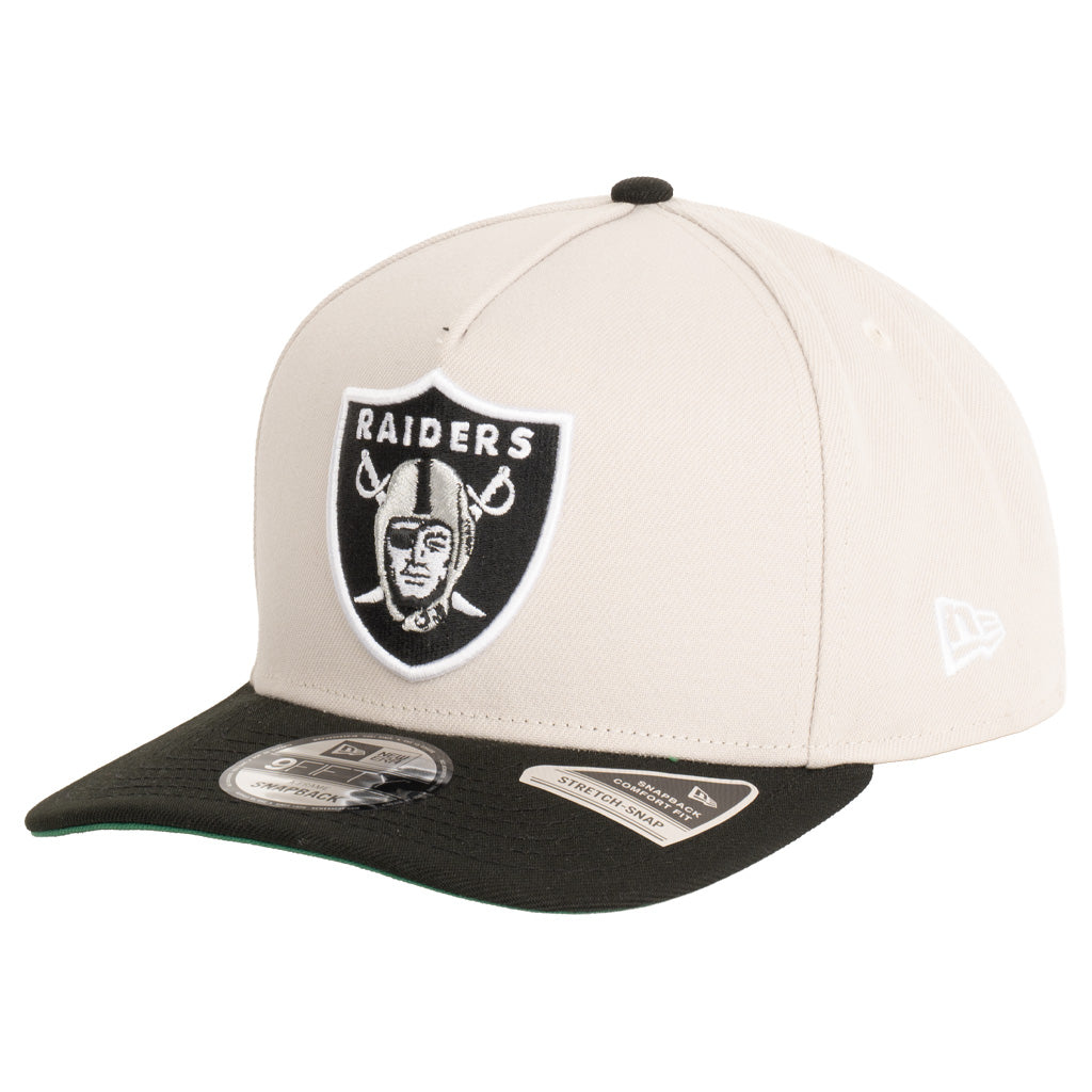 NFL Las Vegas Raiders New Era Two-Tone Primary Team Color Stone 9FIFTY A-Frame Snapback Hat - Stone