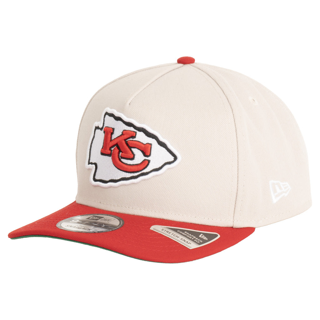 NFL Kansas City Chiefs New Era Two-Tone Primary Team Color Stone 9FIFTY A-Frame Snapback Hat - Stone