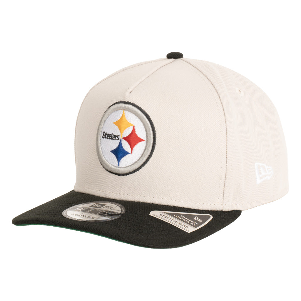 NFL Pittsburgh Steelers New Era Two-Tone Primary Team Color Stone 9FIFTY A-Frame Snapback Hat - Stone