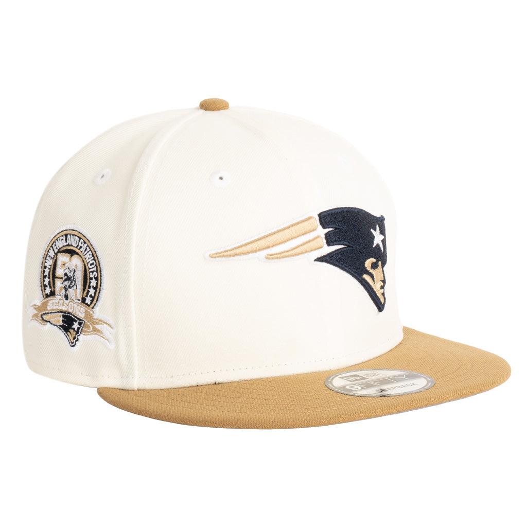 NFL New England Patriots New Era Harvester 9FIFTY Snapback Hat - Wheat