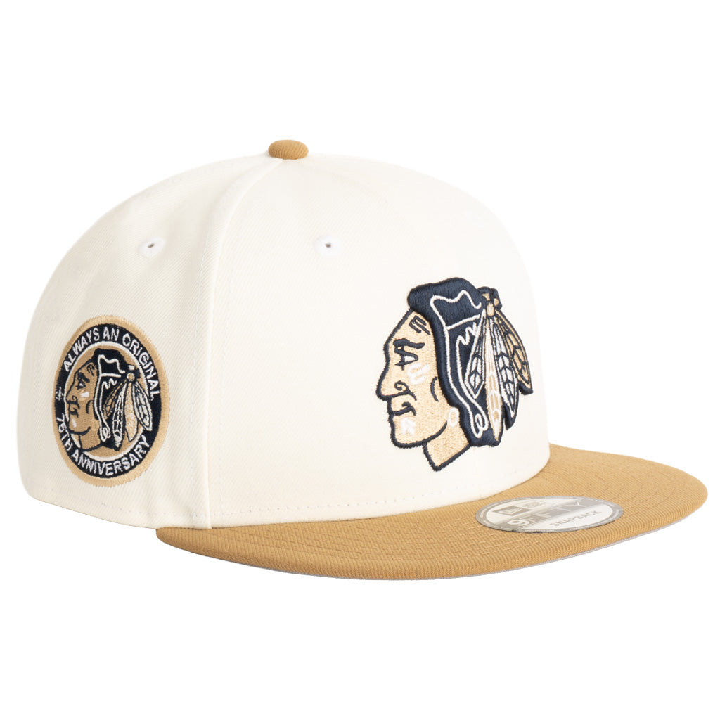 NHL Chicago Blackhawks New Era Harvester 9FIFTY Snapback Hat - Wheat