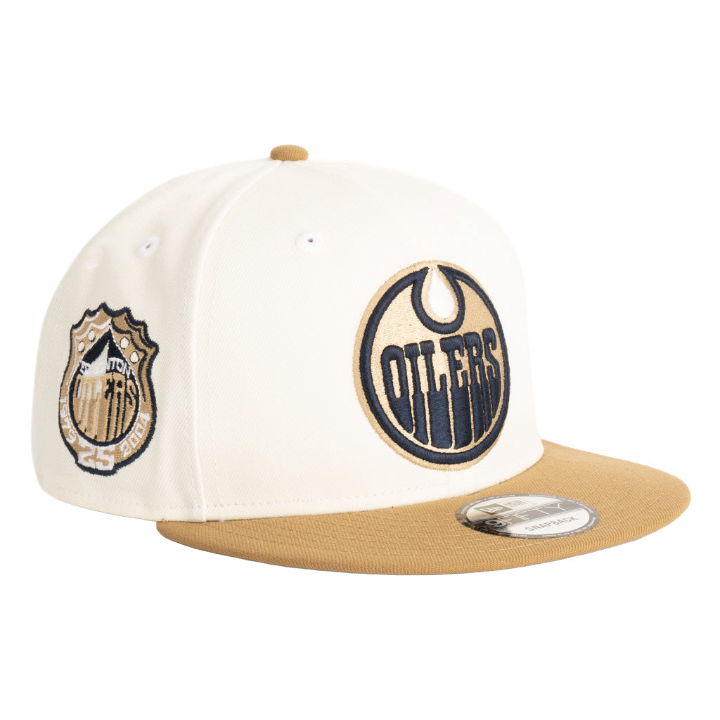 NHL Edmonton Oilers New Era Harvester 9FIFTY Snapback Hat - Wheat