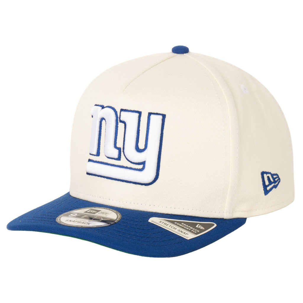 NFL New York Giants New Era Two-Tone Primary Team Color 9FIFTY A-Frame Snapback Hat - Cream
